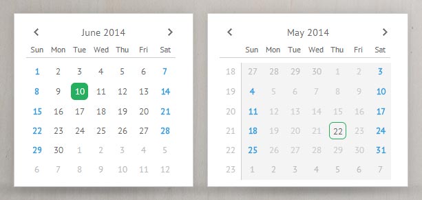 webix calendar with disabled date range