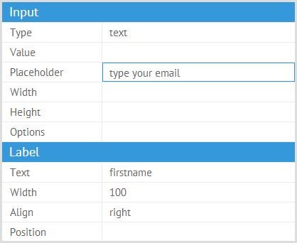 form builder property sheet