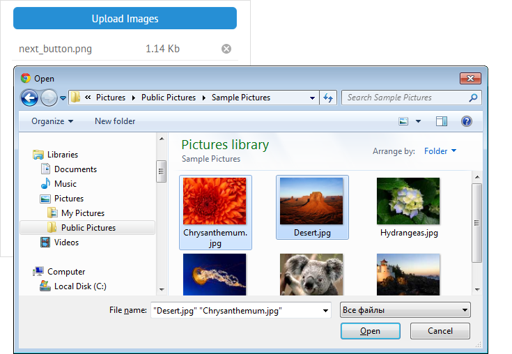 types of files in file uploader