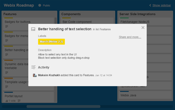 Webix Roadmap 2015 