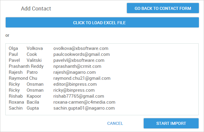 import contacts in webix crm