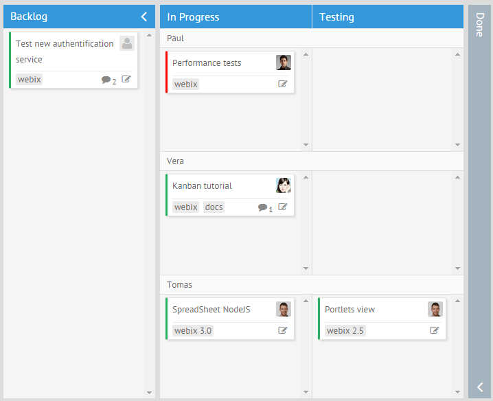 Swimlanes in Webix Kanban