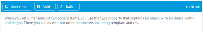 JavaScript component Reach Text Form for formatting text