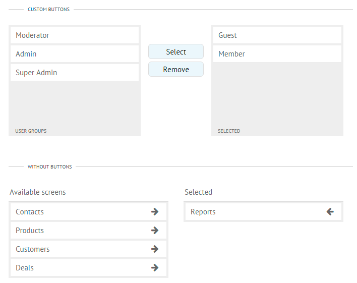 Doublelist UI JavaScript control