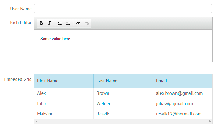 Form Input ui widget