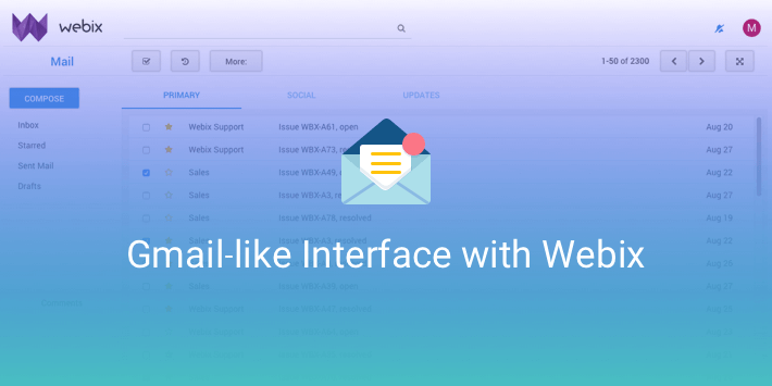 Gmail-like interface with Webix