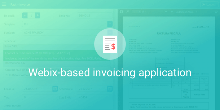 iFact: Developing a Webix-based invoicing application