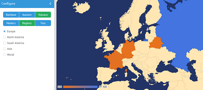 Webix with Google GeoChart region Europe