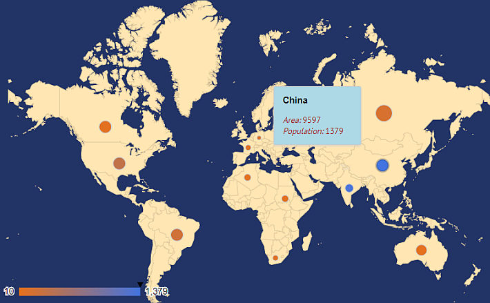 Webix GeoChart with population map