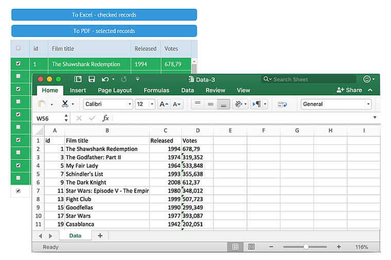 Webix 5.2 export filters