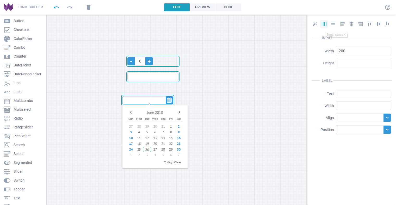Webix Form Builder с новым дизайном и улучшенной функциональностью