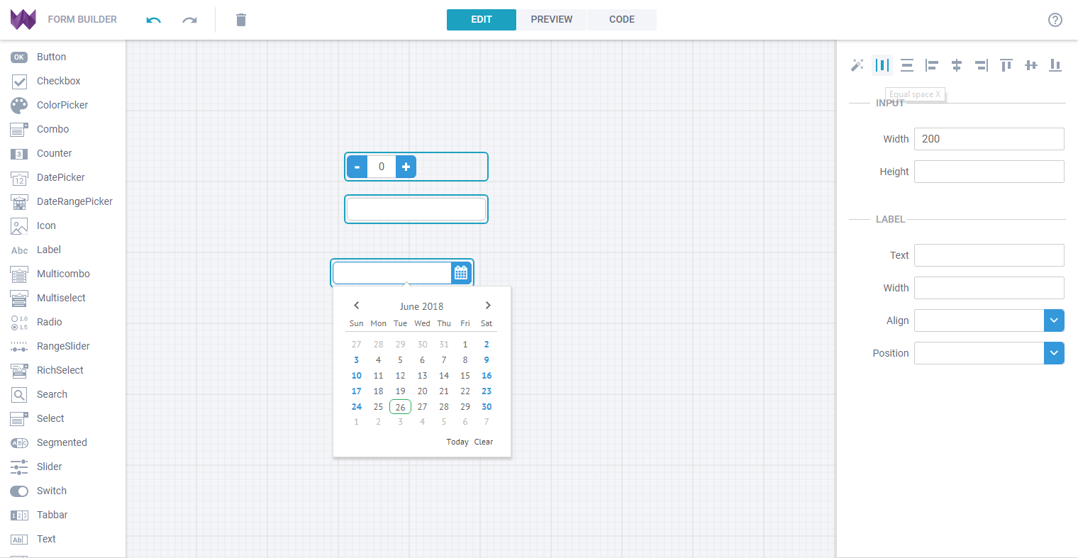 Webix Form Builder with new design and enhanced functionality