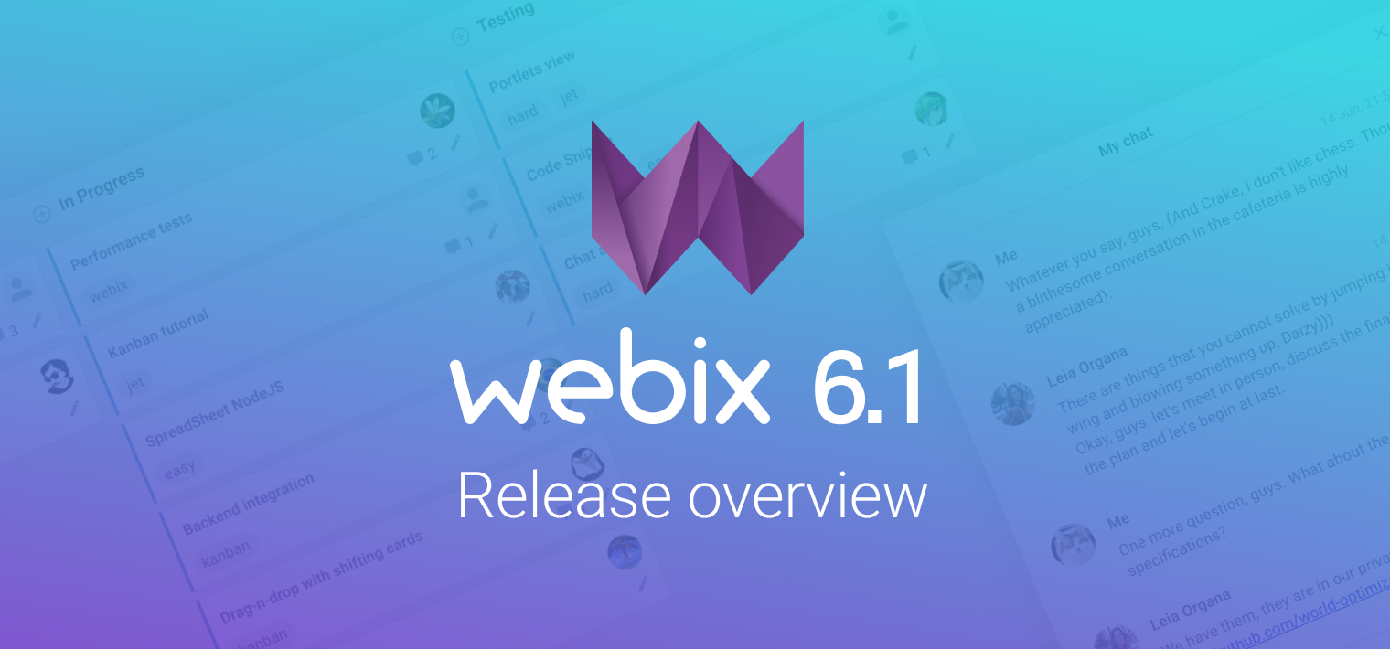 Релиз Webix 6.1: новый виджет Comments, обновления для Kanban и поддержка всех скинов для комплексных виджетов