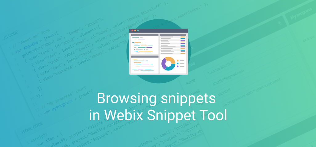 Webix Snippet Tool: From a coding sandbox to database of examples