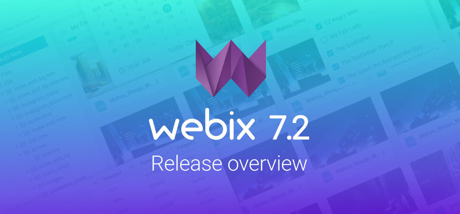 Webix 7.2: Новый File Manager, сортировка данных по нескольким колонкам таблицы, форматы для дат и формулы в Spreadsheet