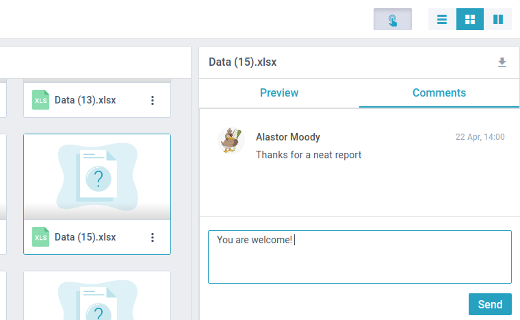 Document Manager commenting files and folders