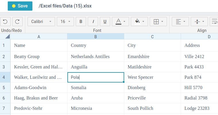 Document Manager editing Excel files