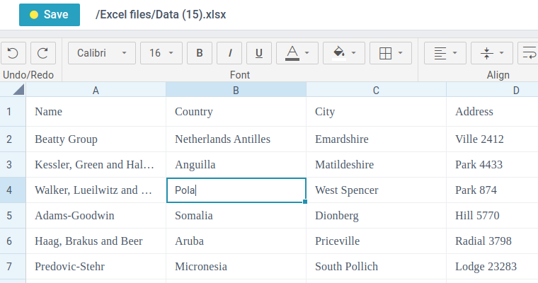 Document Manager Excel файлы