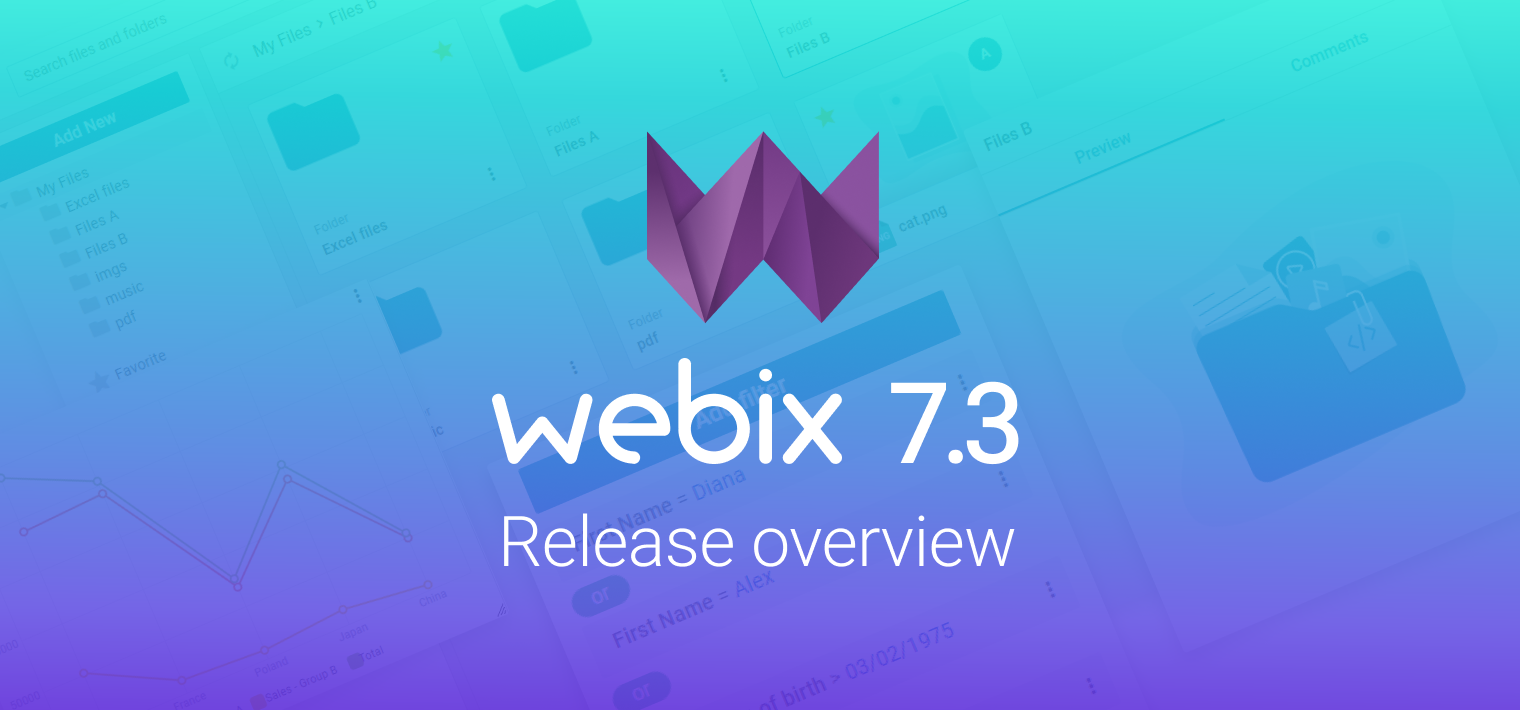 Webix 7.3: Document Manager, виджет Query и встроенные Чарты в Spreadsheet