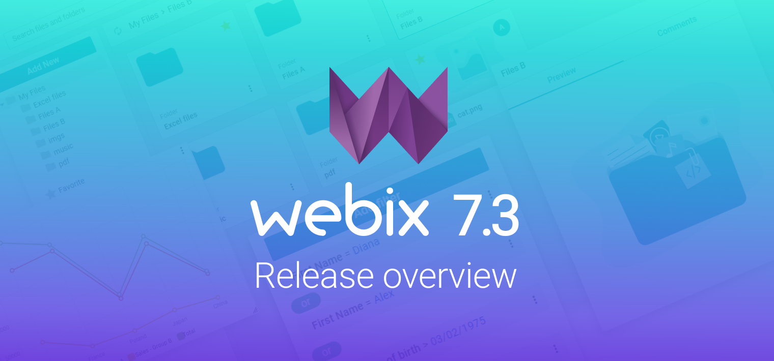 Webix 7.3: Document Manager, Query Widget and Embedded Charts in Spreadsheet
