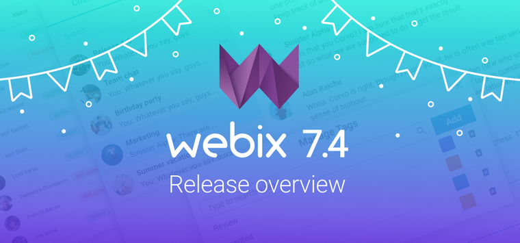 Birthday Release of Webix 7.4: Chat Widget, Updates for Document Manager and Spreadsheet