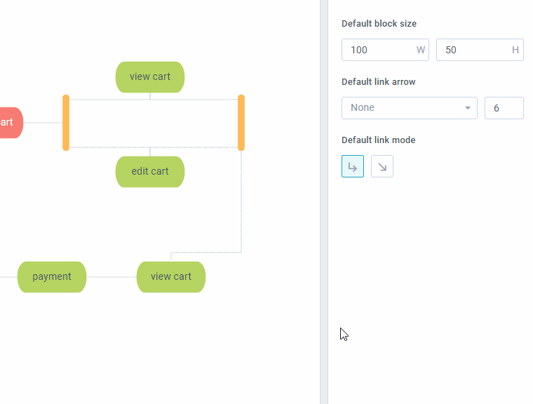 Moving blocks with diagram editor