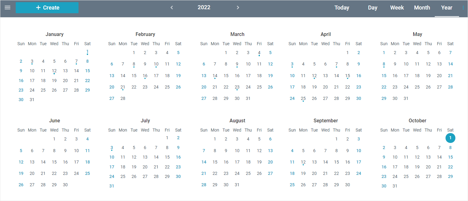 year mode in scheduler
