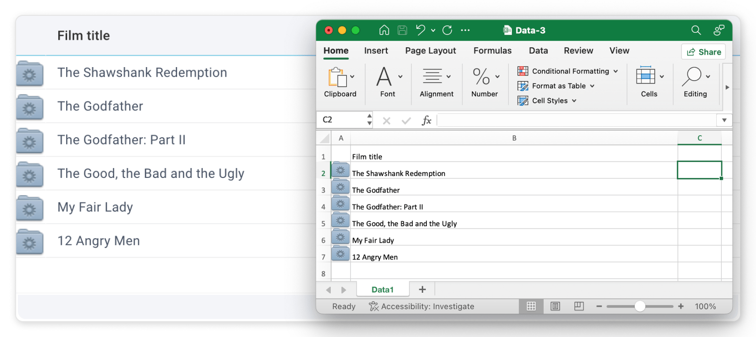 Export of images to Excel in the Webix DataTable