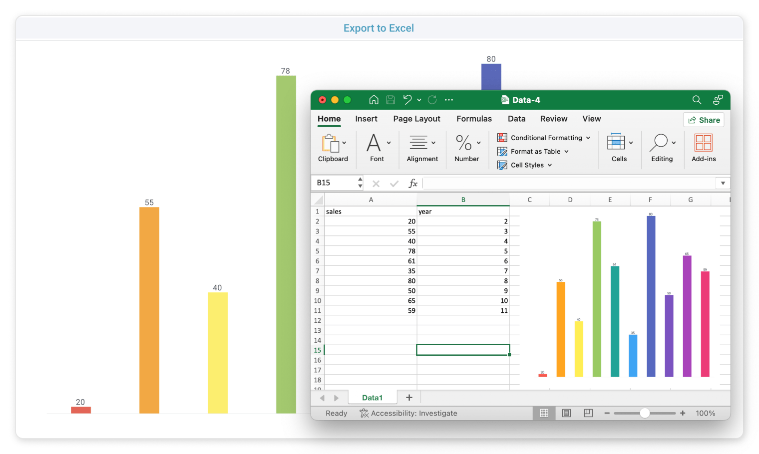 Webix SpreadSheet feature of exporting a Chart as an image to Excel