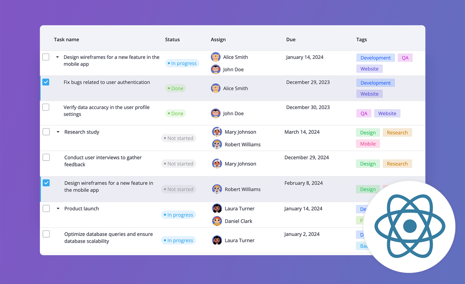 SVAR React Grid