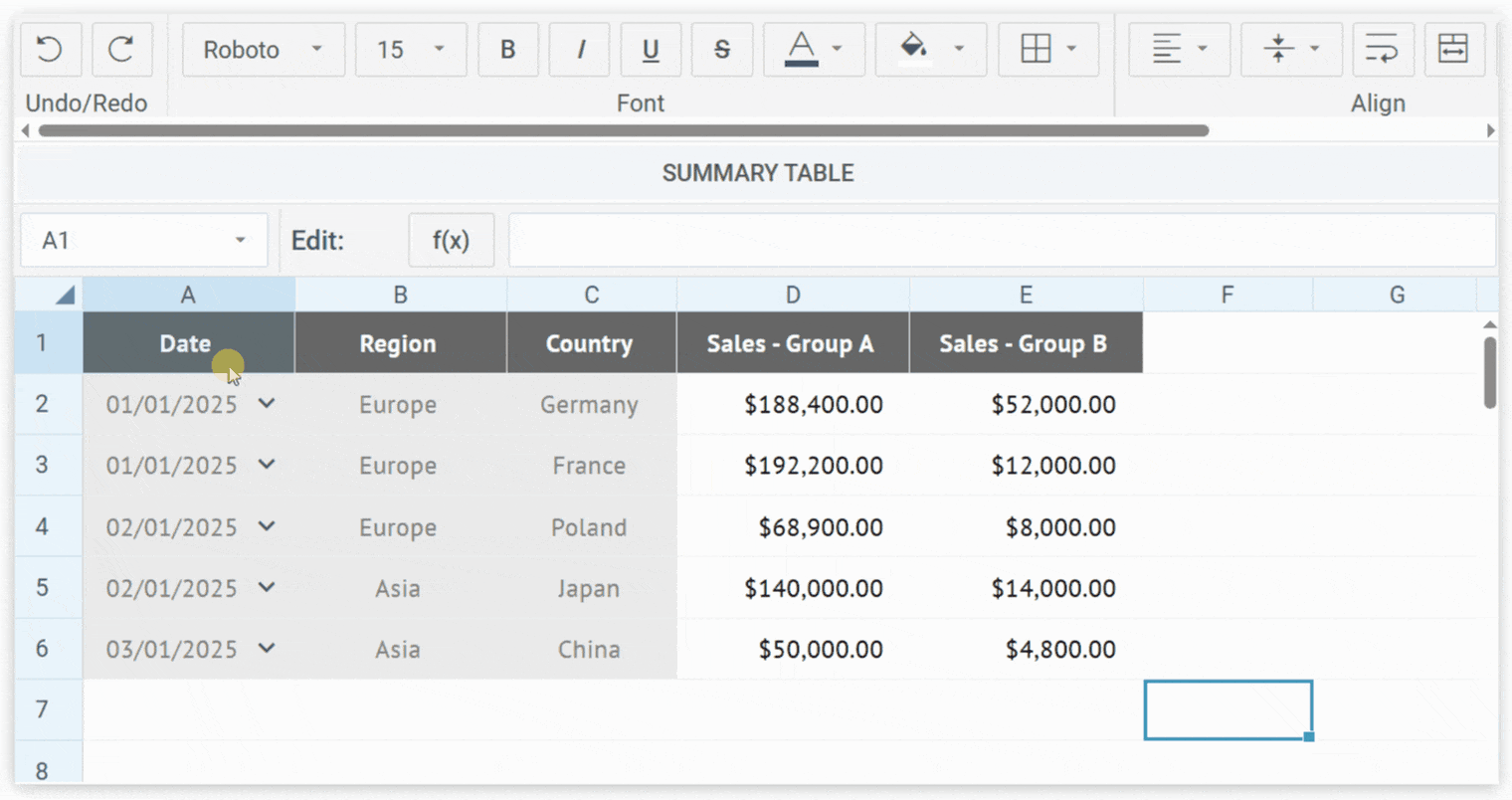 SpreadSheet with Pivot