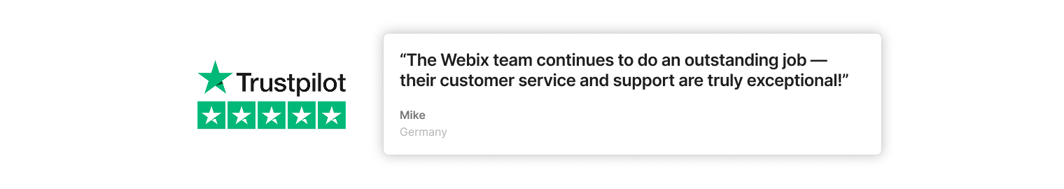 5-star review for Webix