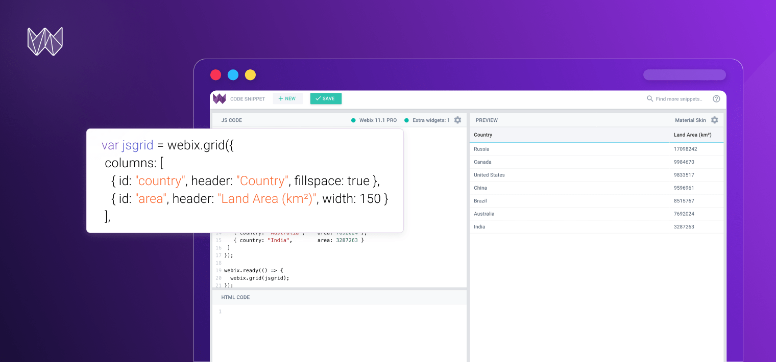 How to Create DataGrid in JavaScript - 5 minutes Guide