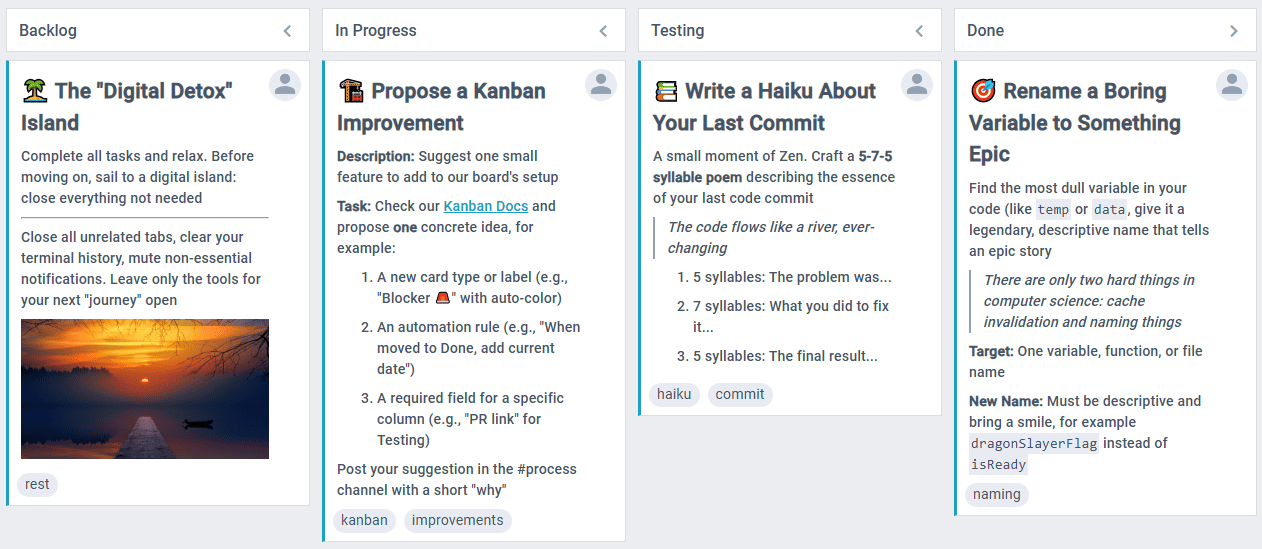 Markdown in Kanban
