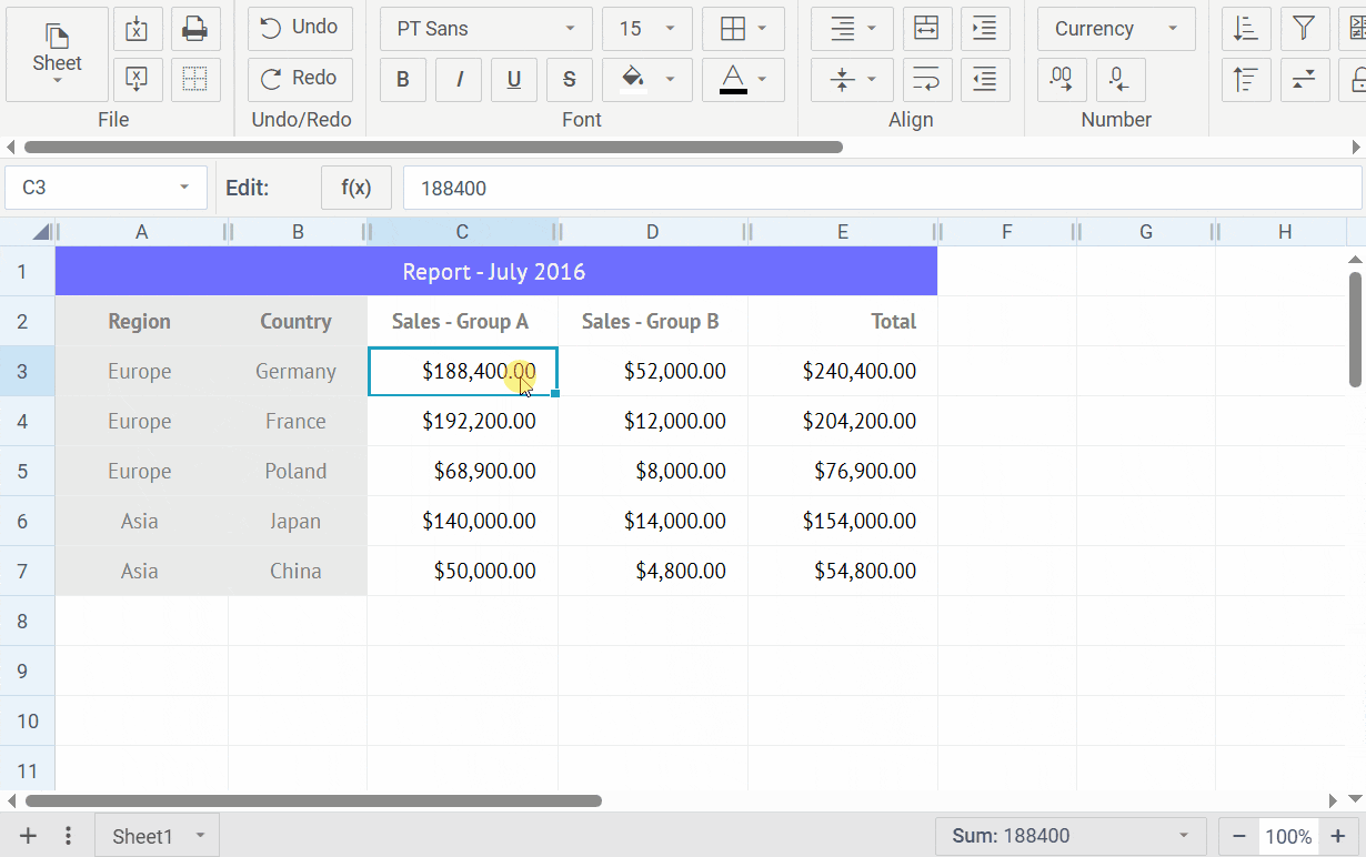 Default Cell Borders